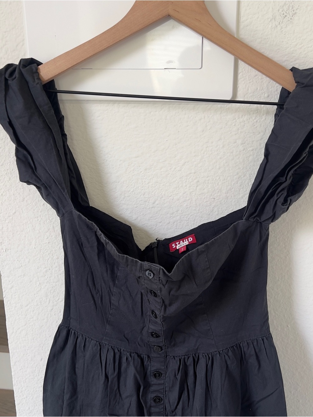 Staud Elio Off The Shoulder Dress in Black - Picture 5 of 8